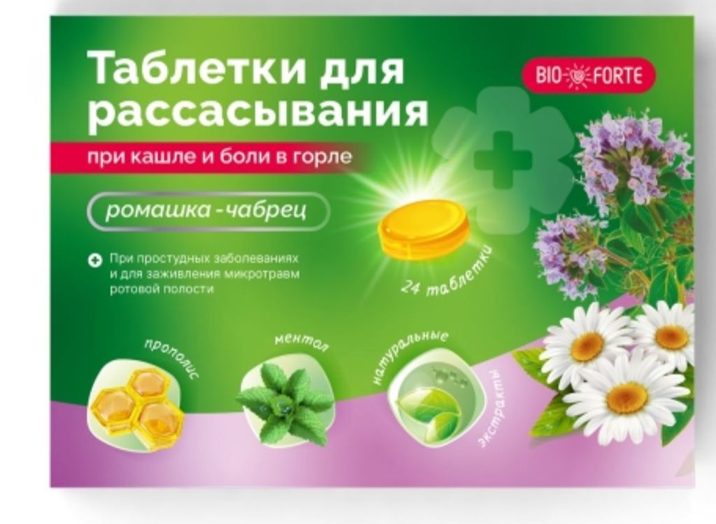 фото упаковки Таблетки при кашле и боли в горле BioForte