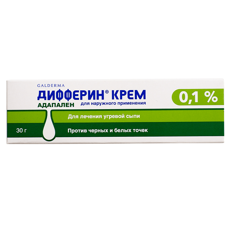 фото упаковки Дифферин, 0.1%, крем для наружного применения, 30 г, 1 шт. фото упаковки Дифферин