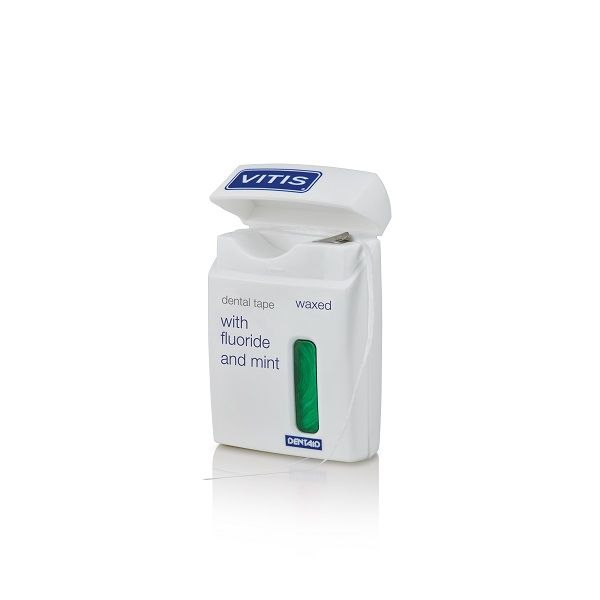 Vitis Waxed Dental Tape FM Нить межзубная мятная, 50 м, нить зубная, зеленая, 1 шт.