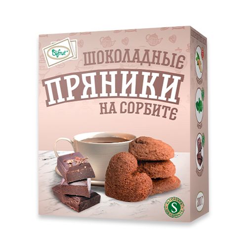 Bifrut Пряники шоколадные на сорбите, пряники, 200 г, 1 шт.