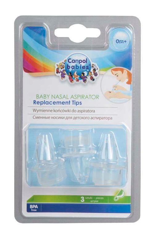 Canpol babies Насадки сменные для аспиратора назального, 0+, 3 шт.