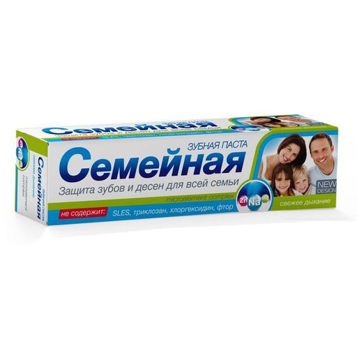 Зубная паста Семейная свежее дыхание, паста зубная, 130 г, 1 шт.