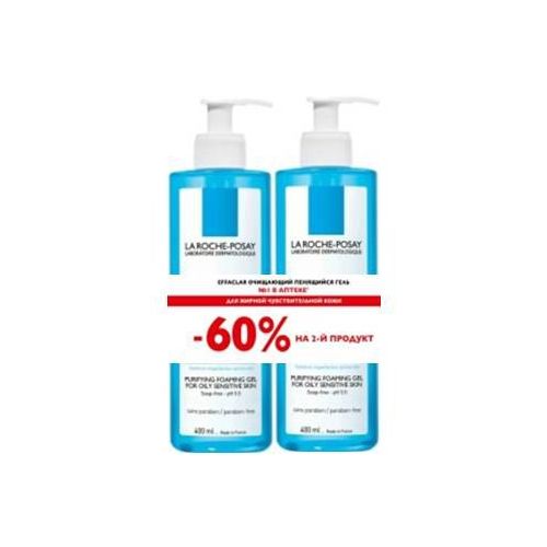 La Roche-Posay Effaclar очищающий пенящийся гель, гель для умывания, 400 мл, 2 шт.