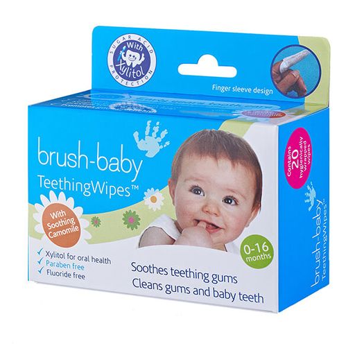 Brush-Baby Салфетки влажные для зубов и ротовой полости для детей, для детей 0-16 месяцев, 20 шт.