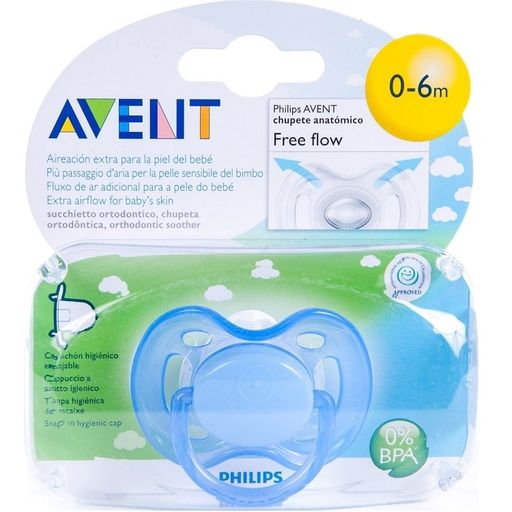 Соски-пустышки Philips Avent Free Flow, (86370) SCF178/13, 0-6 мес., из силикона (силиконовый), 1 шт.