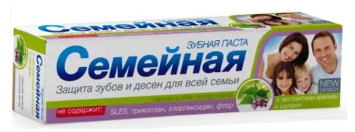 Зубная паста Семейная с экстрактами крапивы и шалфея, паста зубная, 130 г, 1 шт.